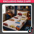 Imagem da oferta Jogo de Lençol Solteiro Infantil 2 Peças Microfibra - Estampas Divertidas
