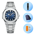 Imagem da oferta Relógio Poedagar Oldmoney Aço Inox Prata Social Luxo Premium