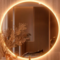 Imagem da oferta Espelho Redondo 30cm C Led Para Parede Quarto Banheiro Sala