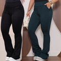Imagem da oferta Kit 2 Calça Flare Feminina Flare Bailarina Dois Bolsos Cores