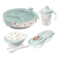 Imagem da oferta Kit Prato Infantil Térmico Tigela Papinha Copo Bichos Safari