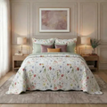 Imagem da oferta Kit Cobre Leito Colcha Casal Bouti Dupla Face Estampado 3pçs Cor Sicília Colcha Cobre Leito Estampada