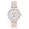 Imagem da oferta Relógio Life Desafios Feminino Couro Rosa Rosa Branco