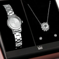 Imagem da oferta Kit Relógio Feminino Dumont Lady de Aço Prata com Pulseira