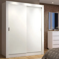 Imagem da oferta Guarda-roupa Solteiro Madesa Denver 2 Portas Correr Cor Branco 10946e