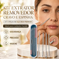 Imagem da oferta Kit Extrator Removedor De Cravo Espinha Facial 4 Peças Aço Inox + Estojo Profissional Riel Music