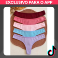 Imagem da oferta Kit até 10 Calcinhas Fio Dental com algodão Canelado Feminina Conforto e Sensualidade para o Dia a Dia