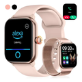 Imagem da oferta Relógio Inteligente Smartwatch Alexa Chamadas Bluetooth NOVANTE Rosa Digital Feminino Masculino Esportivo Notificaçõe