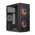 Imagem da oferta Gabinete Gamer TGT Jester V2, Rainbow, Mini-Tower, Lateral de Acrilico, Com 2 Fans, Preto
