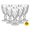 Imagem da oferta Jogo 6 Taças De Vidro 310ml Diamond Transparente P Suco Transparente
