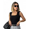 Imagem da oferta Blusa Regata Feminino Decote Quadrado Alça Grossa Casual