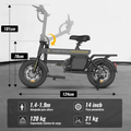 Imagem da oferta Bicicleta eletrica honeywhale b20 440w 120kg, scooter motor ebike