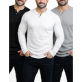 Imagem da oferta Kit 3 Camisetas Henley Slim Manga Longa