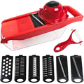 Imagem da oferta Cortador Fatiador e Ralador de Legumes 6 em 1 Profissional com Lâminas Inox Protetor e Recipiente 800ml para Legumes Verduras e Frutas