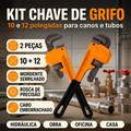 Imagem da oferta Kit 2 Chaves De Grifo 10 12 Polegadas Com Cabo Emborrachado Laranja