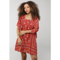 Imagem da oferta Vestido CaCay Curto Manga Lenço Vermelho