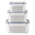 Imagem da oferta Kit 3 Organizador De Geladeira Alimentos Vegetais Com Tampas