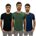 Imagem da oferta Kit 3 Camisetas Masculina Tech Modal Premium Básica Conforto