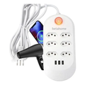 Imagem da oferta Filtro de Linha Betahome com 6 Tomadas e 3 USB para 2500W Bivolt