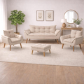 Imagem da oferta Kit 02 Poltronas + Sofá 2 lugares com Puff Opala Balaqui