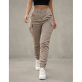 Imagem da oferta Calça Cargo Jogger Jeans Feminina Cintura Alta Com Lycra