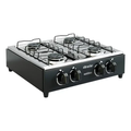Imagem da oferta Fogão Cooktop de Mesa Portátil Asiático com Mesa Inox 4 Bocas Á gás Acendimento Manual Braslar Preto