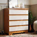 Imagem da oferta Cômoda 4 Gavetas Para Quarto De Casal Multiuso Organizadora De Roupas Com Pés Cor Off Nature