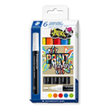 Imagem da oferta STAEDTLER Marcador Acrílico Lumocolor 6 Unidades 6 Cores Sortidas 349 C6 Tinta Permanente à Base de Água, Para Superfícies Escuras, Secagem Rápid