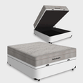 Imagem da oferta Cama Box Baú Casal + Colchão De Molas Ensacadas - Ortobom - AirTech SpringPocket 138x188x72cm Branco