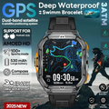 Imagem da oferta 2025 Novo GPS Relógio inteligente Masculino 1.96 polegadas HD tela Amoled bússola bluetooth chamada 5atm à prova Dág