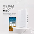 Imagem da oferta Interruptor Inteligente Matter Compativel Com iPhone Siri Wi-fi 2.4 Ghz Alexa Google Tuya 2 Botões 4x2 Bivolt Branco Ek
