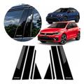Imagem da oferta Adesivo Aplique Colunas Vw Polo Nivus Black Piano 3m Porta