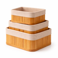 Imagem da oferta Kit 3 Cestos Organizadores Bambu Multiuso