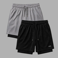 Imagem da oferta Kit 2 Bermudas 2 Em 1 Short Duplo Masculino Academia Treino