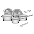 Imagem da oferta Jogo de Panelas Tramontina Aço Inox Allegra 5 Peças Fundo Triplo + Pegador de Massa