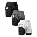 Imagem da oferta Kit 3 Shorts 2 Em 1 Duplo Bolso