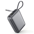 Imagem da oferta Basike Power Bank 20000mAh 45W, Cabo USB-C Integrado, Compacto, Cinza