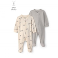 Imagem da oferta Kit Macacão Bebê 2 Peças Com Pé Estampado - Multicor | Carter’s