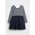 Imagem da oferta Vestido Infantil GAP Listrado Manga Longa Azul Marinho