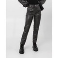 Imagem da oferta Calça feminina reta de poliuretano com zíper