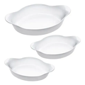 Imagem da oferta Conjunto de Assadeiras Oval Opaline 3 Peças Branco