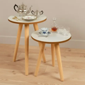 Imagem da oferta Mesa De Apoio Redonda Canto Pe Palito Porta Quadro Objetos Cor Off-white