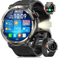 Imagem da oferta Smartwatch Militar Blackview, Chamadas Bluetooth, Bateria de 960mAh, Lanterna LED, Bússola, 150+ Modos Esportivos, IP68, Tela de 1,45” – Preto