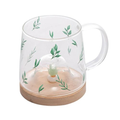 Imagem da oferta LYOR - Caneca De Vidro Borossilicato Resistente Ao Calor Com Pires De Bambu Suculenta 350ml