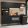 Imagem da oferta Armário de Cozinha Compacta 235cm Rusticpreto Gourmet Madesa Xc03