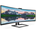 Imagem da oferta Monitor Philips W-LED 49" Curvo WQHD 60Hz 5ms WebCam Altura Ajustável  - 499P9H/FG