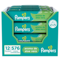 Imagem da oferta Lenços Umedecidos Pampers Aroma De Aloe Vera, 576 Unidades