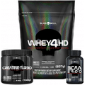 Imagem da oferta Kit Whey 4hd Bcaa Creatina - Black Skull