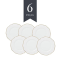 Imagem da oferta 6 Pratos de Sobremesa Wolff Maldivas de Porcelana Fio de Ouro