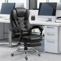 Imagem da oferta Cadeira de escritório presidente, cadeira de home office com apoio para os pés e encosto ajustável（Preto）